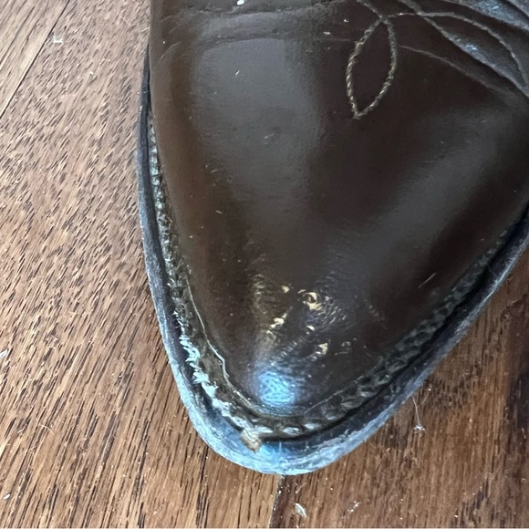 Nocona vintage brown cowboy boots size 9.5 Women’s 9 1/2 S91 - Picture 3 of 16